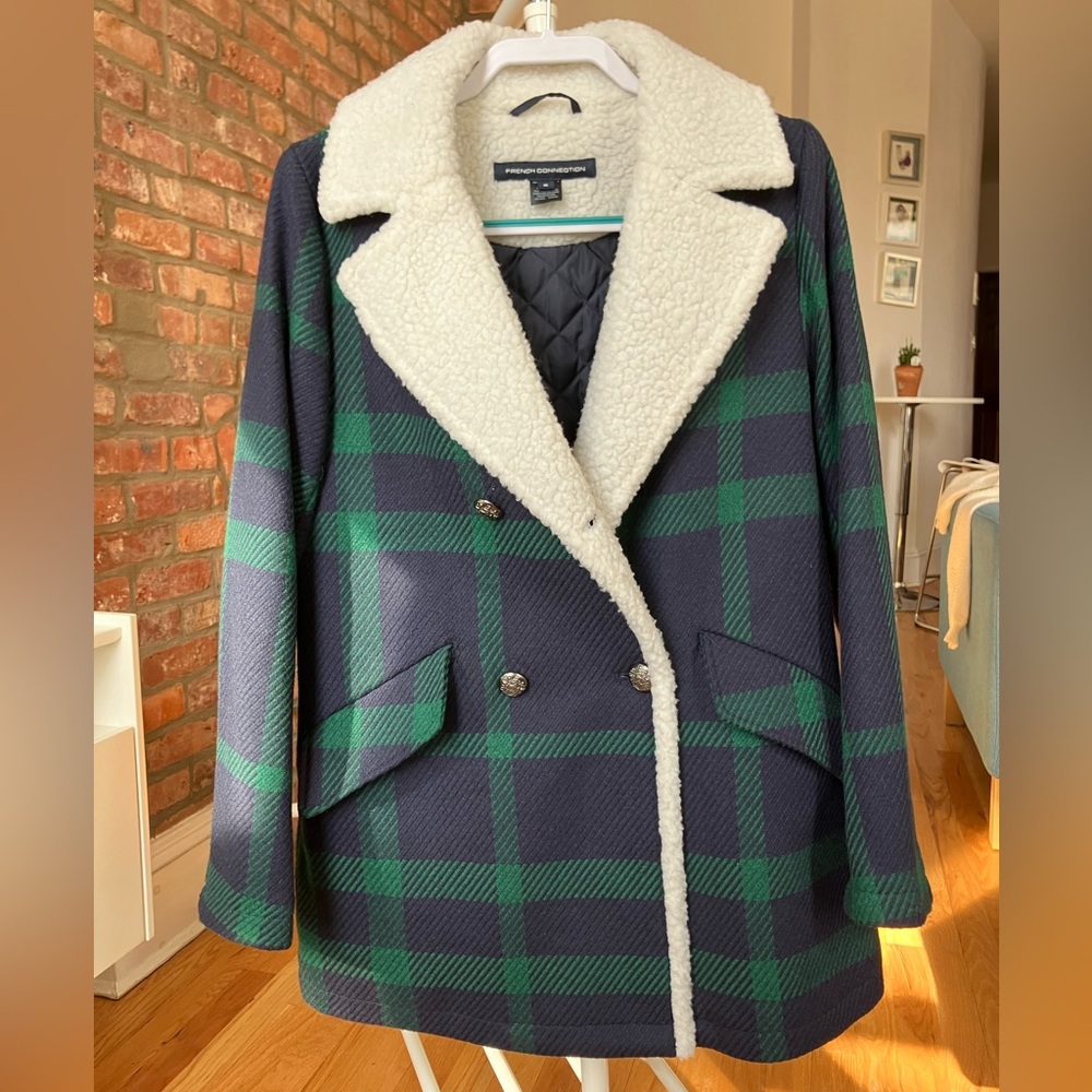 French Connection Women’s Navy and Green Coat